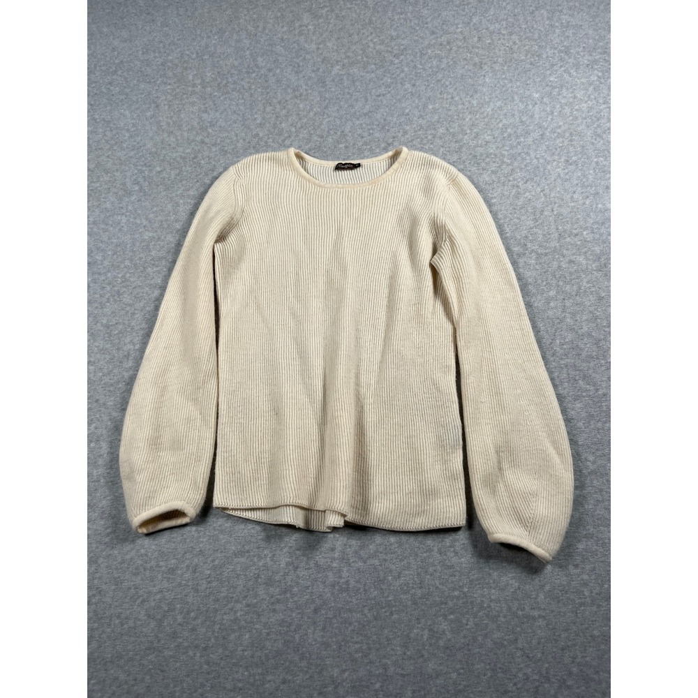 J McLaughlin 100% Merino Wool Sweater Women XS Ivory 90s Minimalist Capsule